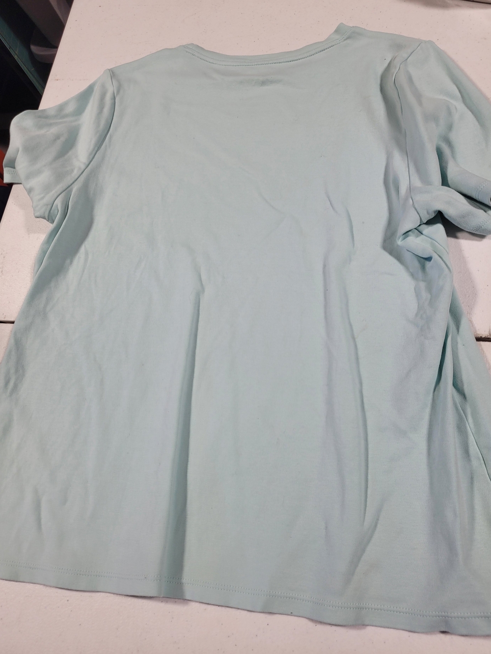 Women's Light Aqua Short Sleeve Crewneck Tee - Picture 3 of 3